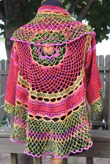 Poppy Lace Shrug, Back